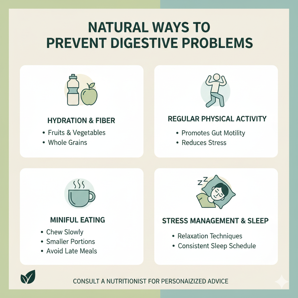 An educational infographic featuring four green-themed panels with icons for hydration, physical activity, mindful eating, and sleep.