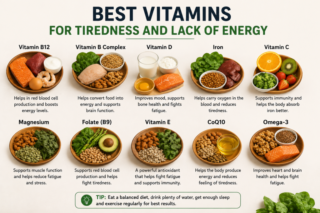 Best Vitamins for Tiredness and Lack of Energy.