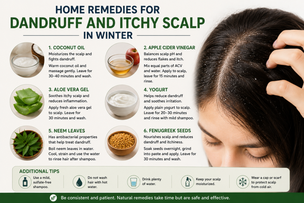 Home remedies for dandruff and itchy scalp in winter