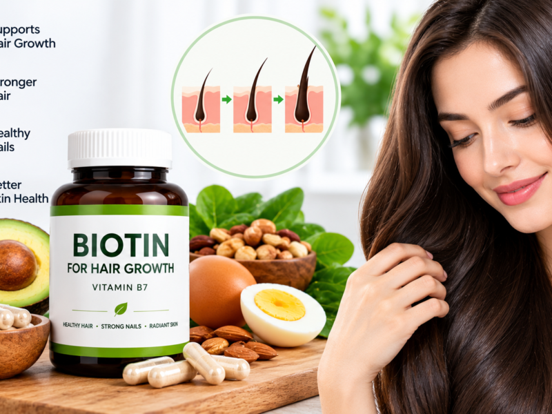 Biotin-rich foods like eggs, nuts, and salmon for healthy hair growth